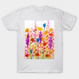 Summer meadow watercolor painting T-Shirt
